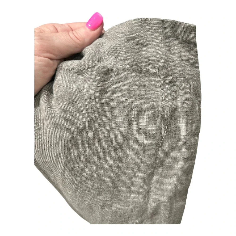RH Restoration Hardware Belgian Linen Euro Shams Gray Set of 2